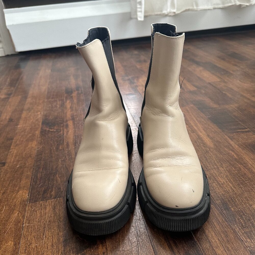 Zara beige combat platform boots